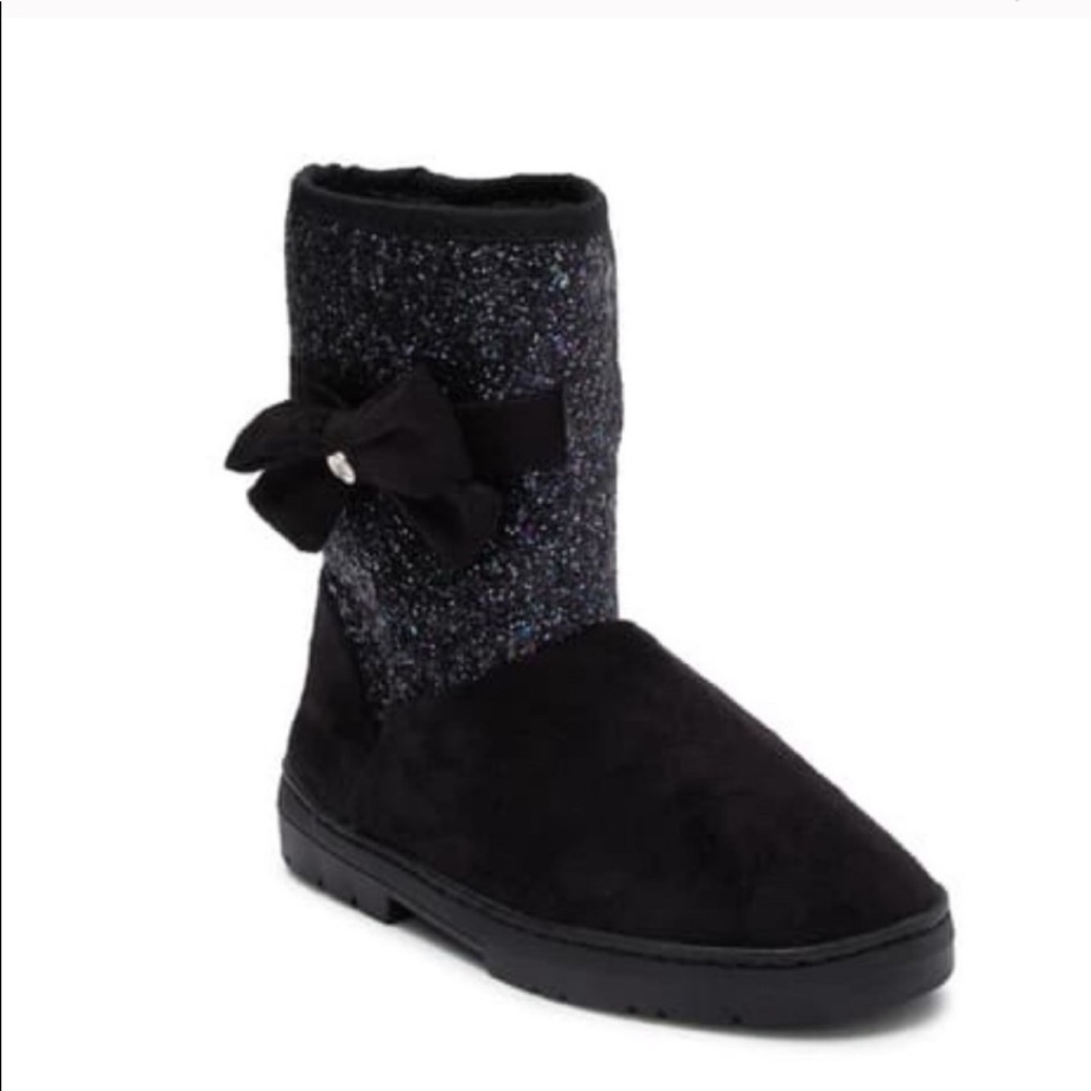 Bebe Kids Microsuede Glitter Faux Fur Winter Boots